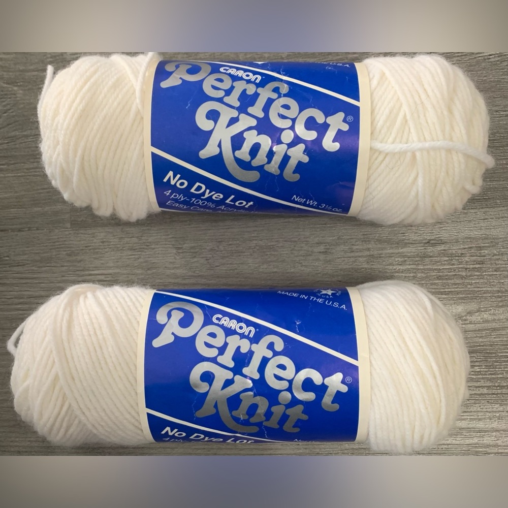 Caron Perfect Knit- White- 2 Skeins